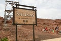 The tunnel entrance of the salt evaporation ponds. Pedra de Lume. Sal island. Cape Verde