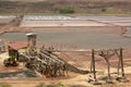 View of the salt evaporation ponds. Pedra de Lume. Sal island. Cape Verde Royalty Free Stock Photo