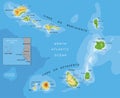 Cape Verde highly detailed physical map