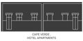 Cape Verde , Hotel Apartments travel landmark vector illustration