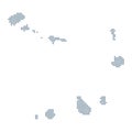 Cape Verde Map - Vector Pixel Solid Contour