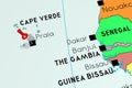 Cape Verde, Praia - capital city, pinned on political map