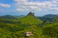 Cape Verde Volcanic and Fertile Landscape, Rural Houses, Santiago Island Royalty Free Stock Photo