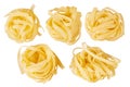 Italian pasta tagliatelle nest isolated on white background Royalty Free Stock Photo