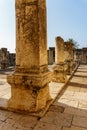 CAPERNAUM, ISRAEL, March 31 2018: remains of synagogue in the Capharnaum the town of Jesus.