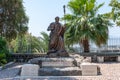 Capernaum, Israel May 18, 2022 Bronze statue of St. Peter at Capernaum, Town of Jesus on the Sea of Galilee in Israel. Capharnaum Royalty Free Stock Photo