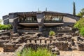 Pilgrimage Church of St. Peter in Capernaum dedicated to St. Peter. Octagonal shaped church built a