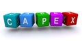 Capex word block on white Royalty Free Stock Photo