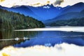 Capilano Reservoir Lake Snowy Two Lions Mountains Vancouver Brit