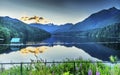 Capilano Reservoir Lake Snowy Two Lions Mountains Vancouver Brit Royalty Free Stock Photo