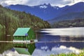 Capilano Reservoir Lake Snowy Two Lions Mountains Vancouver Brit Royalty Free Stock Photo