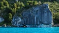 Capillas de marmol, also known as marble cathedrals, In Puerto Rio Tranquilo, Patagonia, Chile