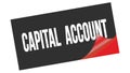 CAPITAL ACCOUNT text on black red sticker stamp