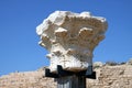 Capital of ancient column in Caesarea, Israel
