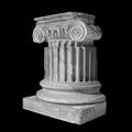 Capital of the ancient Greek Ionic order isolated over black background Royalty Free Stock Photo