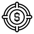 Capital gain achievement icon outline vector. Financial target Royalty Free Stock Photo
