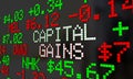 Capital Gains Stock Market Trade Profit Money Earned Ticker