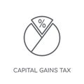 Capital gains tax linear icon. Modern outline Capital gains tax