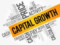 Capital growth word cloud collage Royalty Free Stock Photo