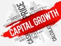 Capital growth word cloud collage Royalty Free Stock Photo