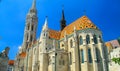 Capital of the Hungary Budapest. Hungarian architecture. Magnificent catholic St. Matthias Church in Gothic style Royalty Free Stock Photo