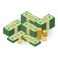 Capital illustration. ÃÅuch money. Isometric view. Element for your business presentation.