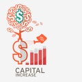 Capital increase icon for website. Royalty Free Stock Photo