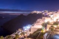 The capital of the island of Santorini Thira at night Royalty Free Stock Photo