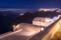 The capital of the island of Santorini Thira at night Royalty Free Stock Photo