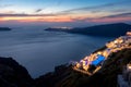 The capital of the island of Santorini Thira at twilight Royalty Free Stock Photo