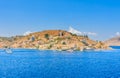 The capital of the island of Symi - Ano Symi. Harani area Royalty Free Stock Photo