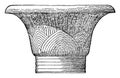 A Capital from Karnak, roofs, vintage engraving