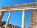 The capital of the Kingdom of Lydia - Ancient Sardis is located near Salihli in the province of Manisa in Turkey. Royalty Free Stock Photo