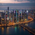 The capital and largest city of the Arab state of Qatar is located on the coast ...
