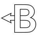 Capital letter B back arrow, back arrow B logo concept