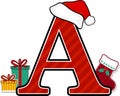 Capital letter a with christmas design elements