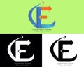 Capital letter E Export import Business Logo design