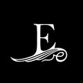 Capital Letter E for Monograms, Emblems and Logos. Beautiful Filigree Font.