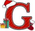 Capital letter g with christmas design elements