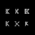 Capital letter k modern set for monograms logo