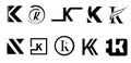 Capital letter K. Modern set for monograms, logos, emblems, initials. Royalty Free Stock Photo