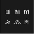 Capital letter m modern set for monograms logo