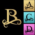 Capital Letter for Monograms and Logos. Beautiful Filigree Font.