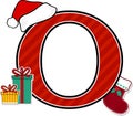 Capital letter o with christmas design elements