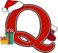 Capital letter q with christmas design elements