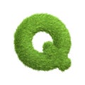 Capital letter Q shaped from lush green grass, isolated on a white background Royalty Free Stock Photo