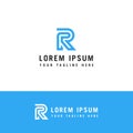 Capital letter R Template for emblem, logos and monograms. R logo with minimalist style