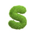 Capital letter S shaped from lush green grass, isolated on a white background Royalty Free Stock Photo