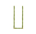Capital letter U made of green bamboo poles on white background Royalty Free Stock Photo