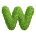 Capital letter W shaped from lush green grass, isolated on a white background Royalty Free Stock Photo